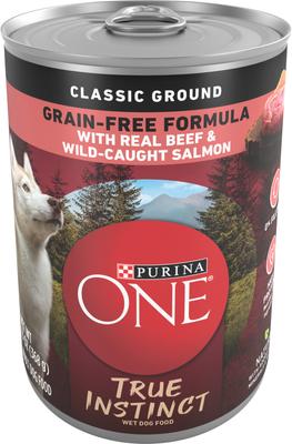 SmartBlend Grain-Free True Instinct Classic Ground with Real Beef & Wild-Caught Salmon Canned Dog Food, 13-oz, case of 12