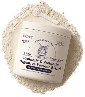 Digestive Probiotic & Prebiotic Blend Powder Supplement for Cats, 3.8-oz jar