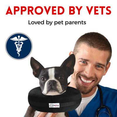 Stuffed Not Inflatable Dog & Cat Recovery Collar, Zebra, Large