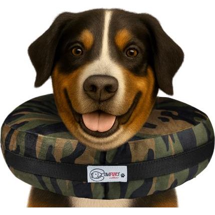 Collar de recuperación para perros y gatos, relleno (no inflable), camuflaje, tamaño pequeño