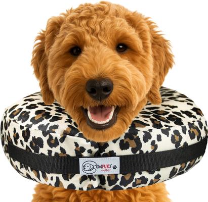 Stuffed Not Inflatable Dog & Cat Recovery Collar, Cheetah, Medium