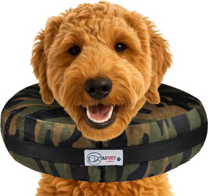 Stuffed Not Inflatable Dog & Cat Recovery Collar, Camo, Small