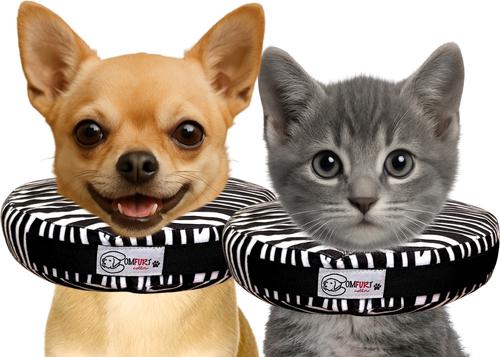 Stuffed Not Inflatable Dog & Cat Recovery Collar, Zebra, Large