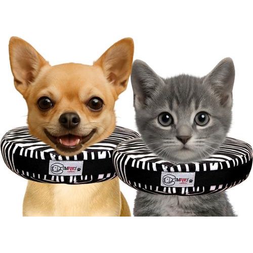 Collar de recuperación para perros y gatos relleno (no inflable), diseño de cebra, tamaño grande