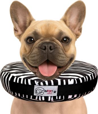 Stuffed Not Inflatable Dog & Cat Recovery Collar, Zebra, Large