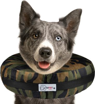 Stuffed Not Inflatable Dog & Cat Recovery Collar, Camo, Small