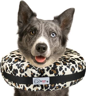 Stuffed Not Inflatable Dog & Cat Recovery Collar, Cheetah, Medium