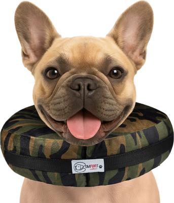 Stuffed Not Inflatable Dog & Cat Recovery Collar, Camo, Small
