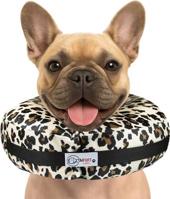 Stuffed Not Inflatable Dog & Cat Recovery Collar, Cheetah, Medium