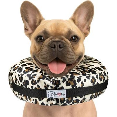 Collar de recuperación para perros y gatos, relleno (no inflable), color guepardo, tamaño mediano