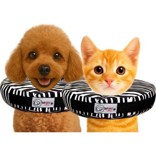 Collar de recuperación para perros y gatos relleno (no inflable), diseño de cebra, tamaño grande