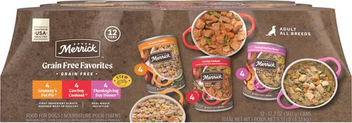 Favorites Variety Pack Adult Grain-Free Turkey Chicken & Beef Wet Dog Food, 12.7-oz can, case of 12