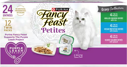 Petites Gourmet Gravy Collection Variety Pack Wet Cat Food, 24 servings, 2.8-oz tray, case of 12