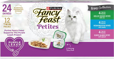 Petites Gourmet Gravy Collection Variety Pack Wet Cat Food, 24 servings, 2.8-oz tray, case of 12