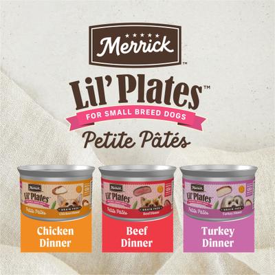 Lil' Plates Petite Pates Grain-Free Small Breed Wet Dog Food, Variety Pack, 3-oz can, case of 12