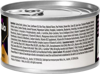 Prowess Mature 12+ Salmon & Tuna Pate in Broth Senior Wet Cat Food, 2.8-oz can, case of 4