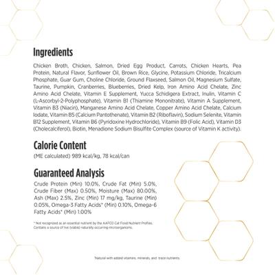 Prowess Skin & Coat Chicken & Salmon Shreds in Broth Adult Wet Cat Food, 2.8-oz can, case of 4