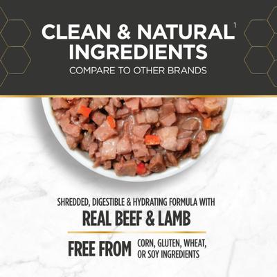 Prowess All-in-One Essentials Beef & Lamb Shreds in Broth Adult & Kitten Wet Cat Food, 2.8-oz can, case of 4