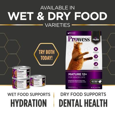 Prowess Mature 12+ Salmon & Tuna Pate in Broth Senior Wet Cat Food, 2.8-oz can, case of 4