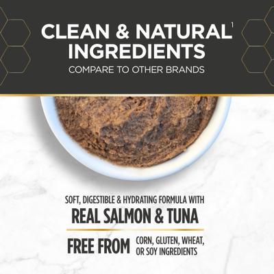 Prowess Mature 12+ Salmon & Tuna Pate in Broth Senior Wet Cat Food, 2.8-oz can, case of 4