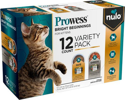 Prowess Bright Beginnings Variety Pack Kitten Wet Cat Food 2.8-oz can, case of 12