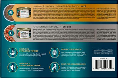 Prowess Bright Beginnings Variety Pack Kitten Wet Cat Food 2.8-oz can, case of 12