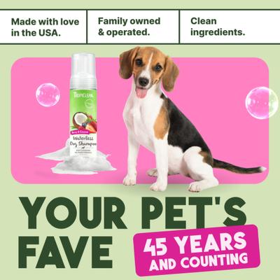 Champú para perros de limpieza profunda, sin agua y sin enjuague, aroma a frutos rojos, botella de 7.4 onzas líquidas