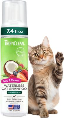 Dry No Rinse Waterless Deep Cleaning Cat Shampoo, Berry Fresh Scent, 7.4-fl oz bottle