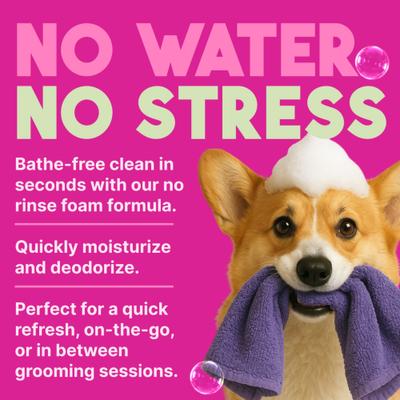 Dry No Rinse Waterless Deep Cleaning Dog Shampoo, Berry Fresh Scent, 7.4-fl oz bottle