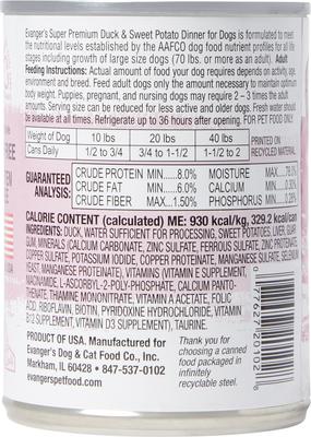 Super Premium Duck & Sweet Potato Dinner Canned Dog Food, 12.5-oz, case of 12