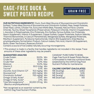 Pure Farm To Bowl Cage-Free Duck & Sweet Potato Recipe Dry Dog Food, 12-lb bag