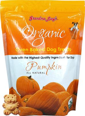Bundle: Nummy Tum-Tum Pure Organic Pumpkin Canned Dog & Cat Food Supplement, 15-oz, case of 12 + Grandma Lucy's Organic Pumpkin Oven Baked Dog Treats, 14-oz bag
