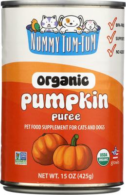 Bundle: Nummy Tum-Tum Pure Organic Pumpkin Canned Dog & Cat Food Supplement, 15-oz, case of 12 + Grandma Lucy's Organic Pumpkin Oven Baked Dog Treats, 14-oz bag