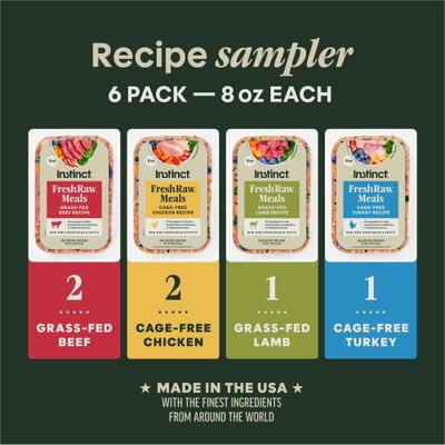 Comida para perros FreshRaw Meals Variety Pack, 8 oz, caja de 6