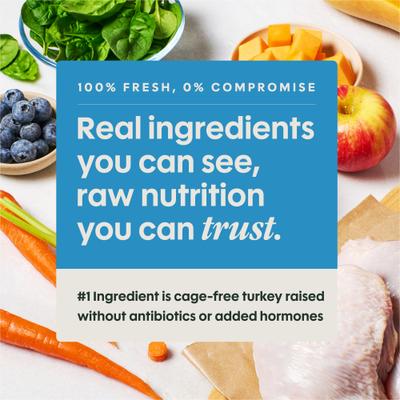 Alimento para perros FreshRaw Meals Grain-Free Cage-Free Turkey Recipe, 16 oz, caja de 6