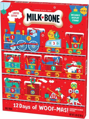 12 Days of Woofmas Countdown Calendar Beef & Peanut Butter Crunchy Adult Dog Treats, 2.85-oz box