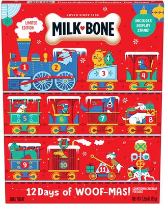 12 Days of Woofmas Countdown Calendar Beef & Peanut Butter Crunchy Adult Dog Treats, 2.85-oz box