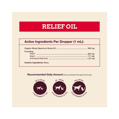 Relief Broad Spectrum Extract Oil Supplement for Dogs, 2-fl oz bottle
