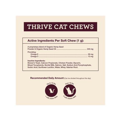 Thrive Skin & Coat Soft Chew Supplement for Cats, 60 count