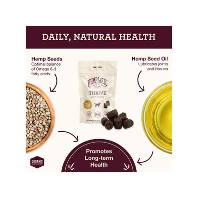 Hemp Thrive Soft Chew Dog Supplement, 8 count