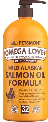 Omega Love+ Wild Alaskan Salmon Oil Skin Dog Supplement, 32-fl oz bottle