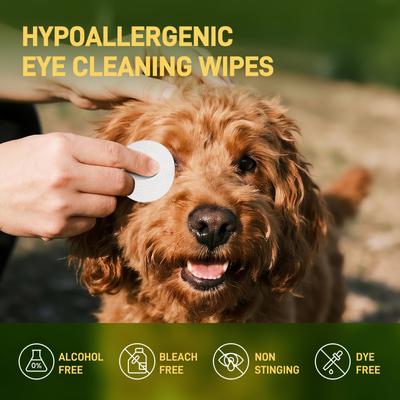 Hypoallergenic Dog & Cat Eye Wipes, 100 count