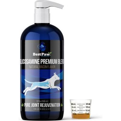 Suplemento líquido de glucosamina Premium Dream para el apoyo articular de perros y gatos, sabor a tocino, 473 ml (16 onzas líquidas)