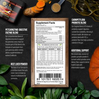 Pure Digestion Probiotic, Prebiotic & Digestive Enzyme Powder for Dog & Cat Supplement, 6.5-oz bottle