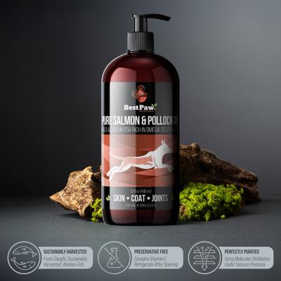 Wild Salmon & Pollock Oil Liquid Omega-3s Dog & Cat Supplement, 32-fl oz bottle