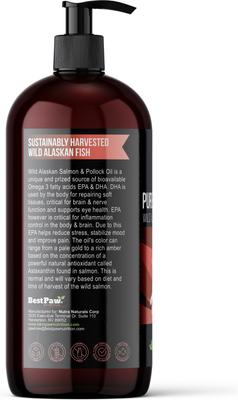 Wild Salmon & Pollock Oil Liquid Omega-3s Dog & Cat Supplement, 32-fl oz bottle