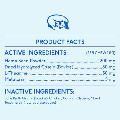 Chicken Flavored Air-Dried Chews Calming Supplement for Dogs, 30 count