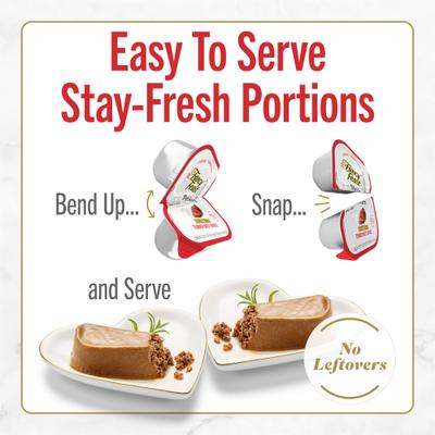 Comida húmeda para gatos Gourmet Pate Petites Tender Beef Entree, 24 porciones, bandeja de 2.8 oz, caja de 12