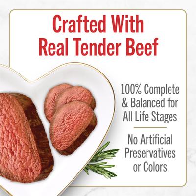 Comida húmeda para gatos Gourmet Pate Petites Tender Beef Entree, 24 porciones, bandeja de 2.8 oz, caja de 12