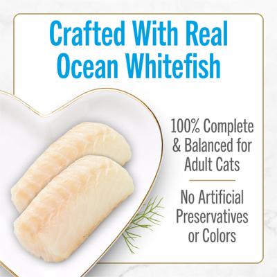Petites In Gravy Ocean Whitefish with Tomato Entree Wet Cat Food, 24 Servings, 2.8-oz tray, case of 12